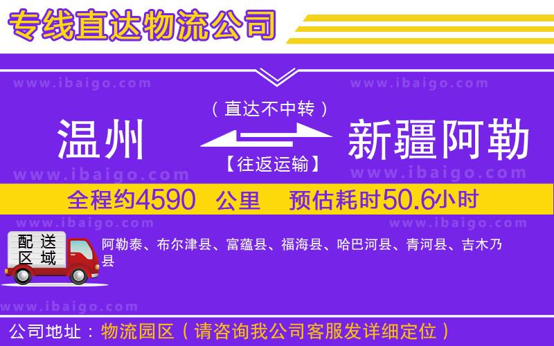 溫州到新疆阿勒泰地區(qū)物流專(zhuān)線(xiàn)