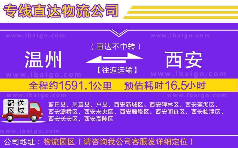 溫州到西安貨運公司