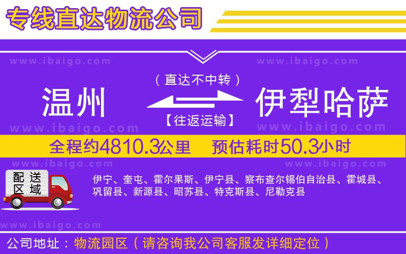 溫州到伊犁哈薩克自治州物流專線