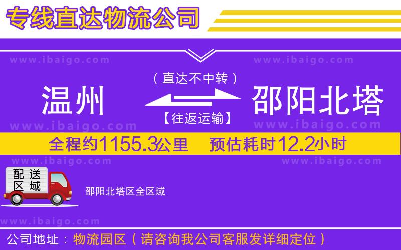 溫州到邵陽(yáng)北塔區(qū)貨運(yùn)專線