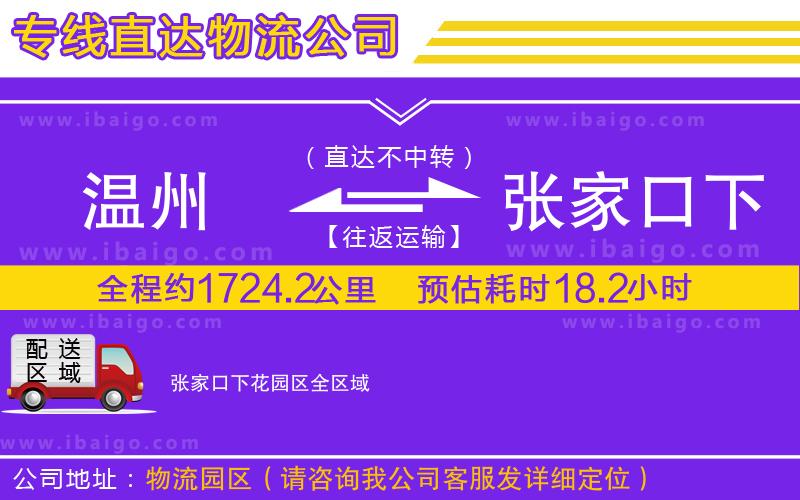 溫州到張家口下花園區(qū)貨運(yùn)專線