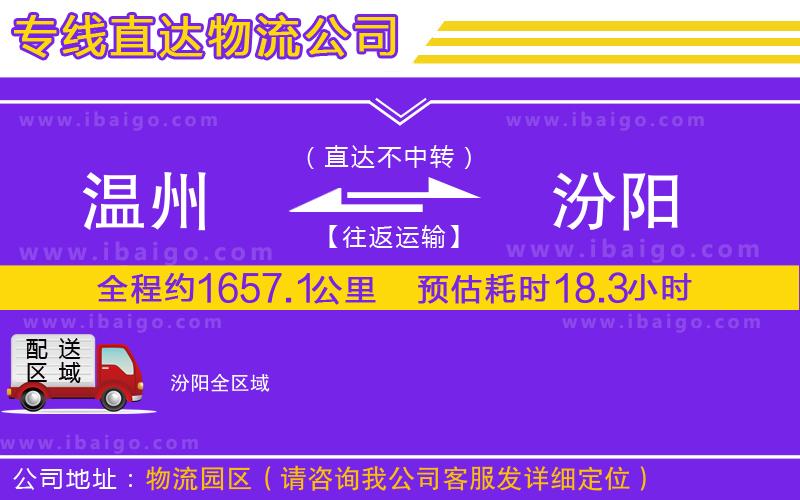 溫州到汾陽(yáng)貨運(yùn)專(zhuān)線(xiàn)