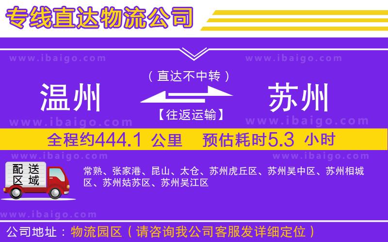 溫州到蘇州物流專線