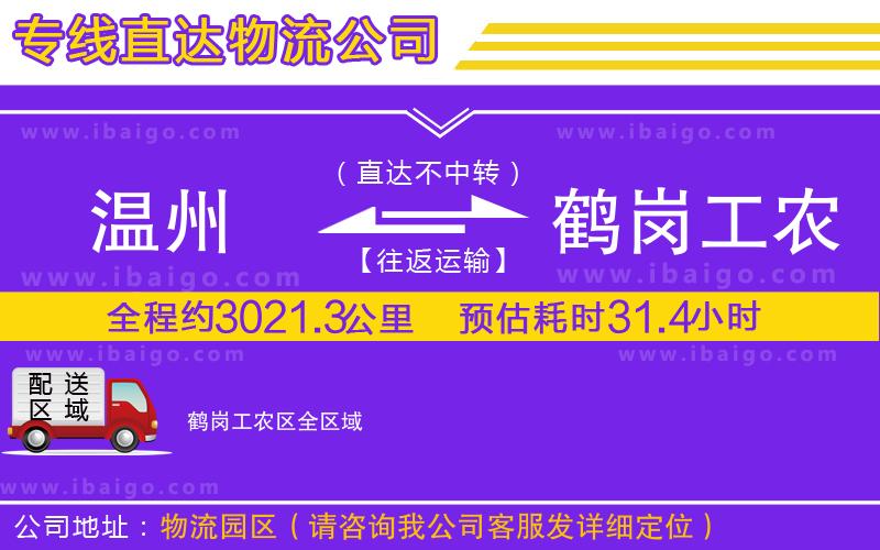 溫州到鶴崗工農(nóng)區(qū)物流公司