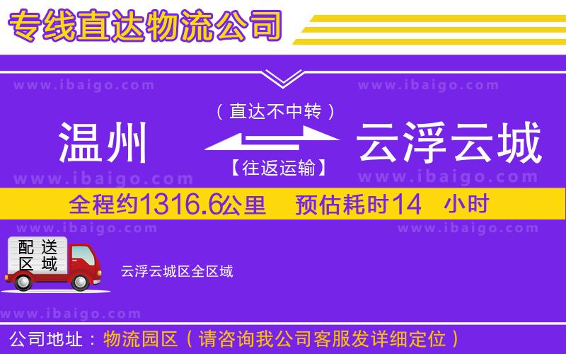 溫州到云浮云城區(qū)貨運專線