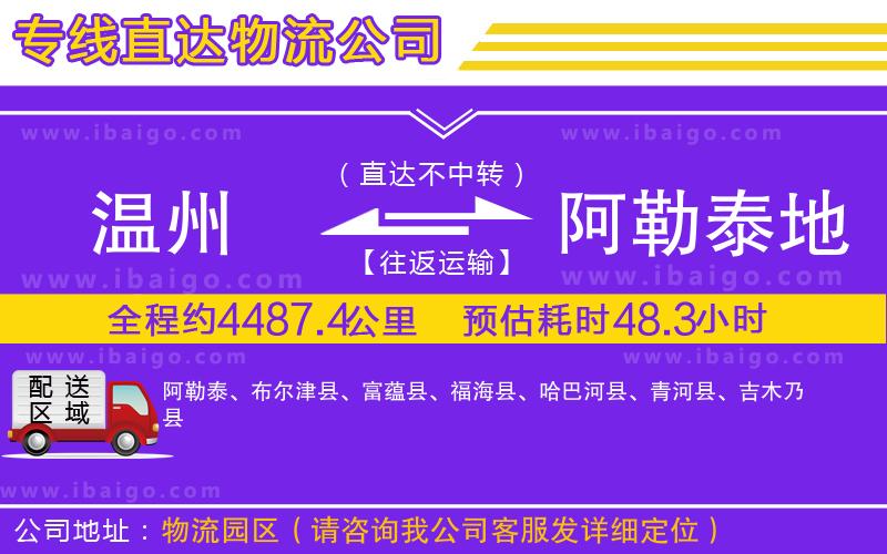 溫州到阿勒泰地區(qū)貨運