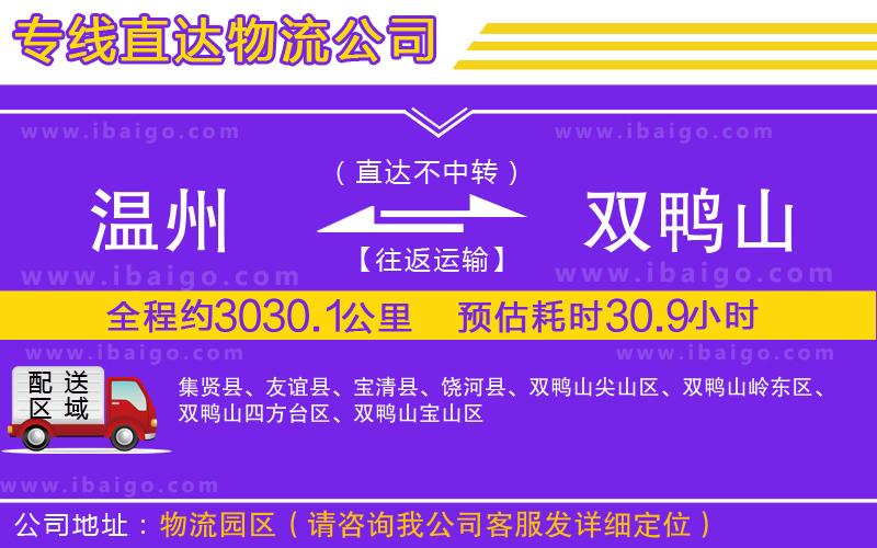 溫州到雙鴨山貨運(yùn)